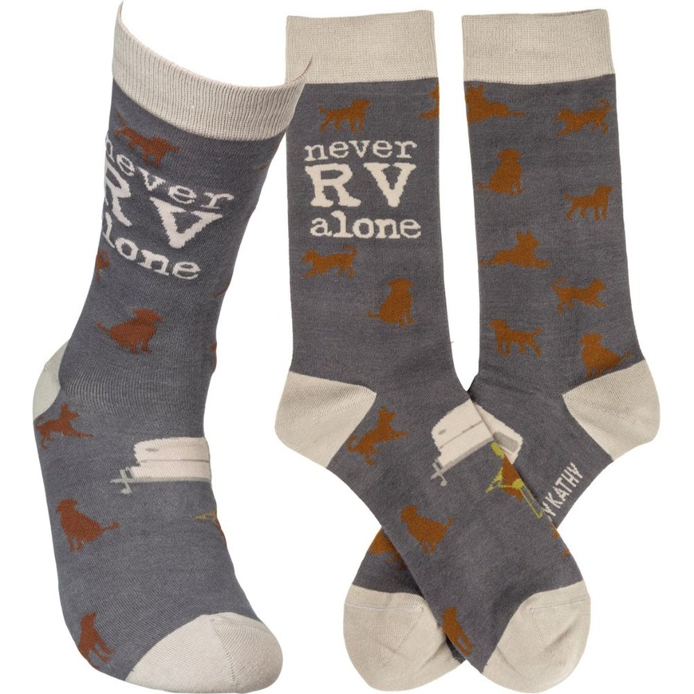 5/$20 Never RV alone socks